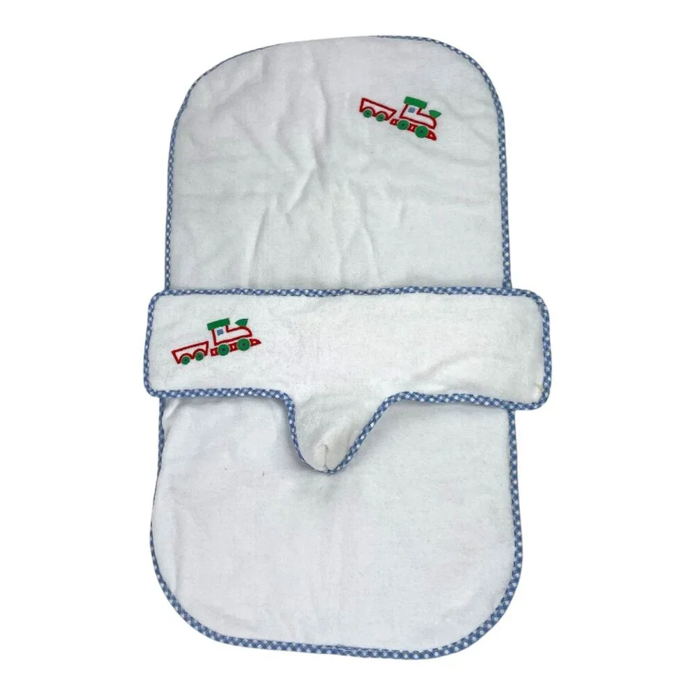 Baby Boy Pee Blocker Shield and Changing Pad Velcro Closure Trains 2-Piece Set
